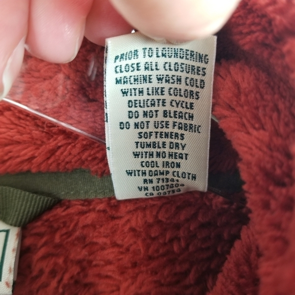 L.L. Bean Hi-Pile Fleece Pullover Jacket Burnt Orange - Picture 10 of 11